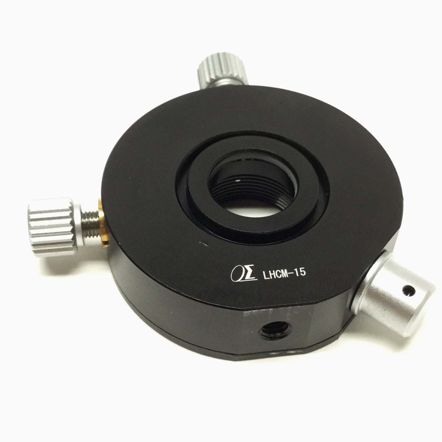 Used OptoSigma LHCM-15 Lens Holder 2-Axis Optical Mount, Ø15mm Optics, 2mm Adjustment