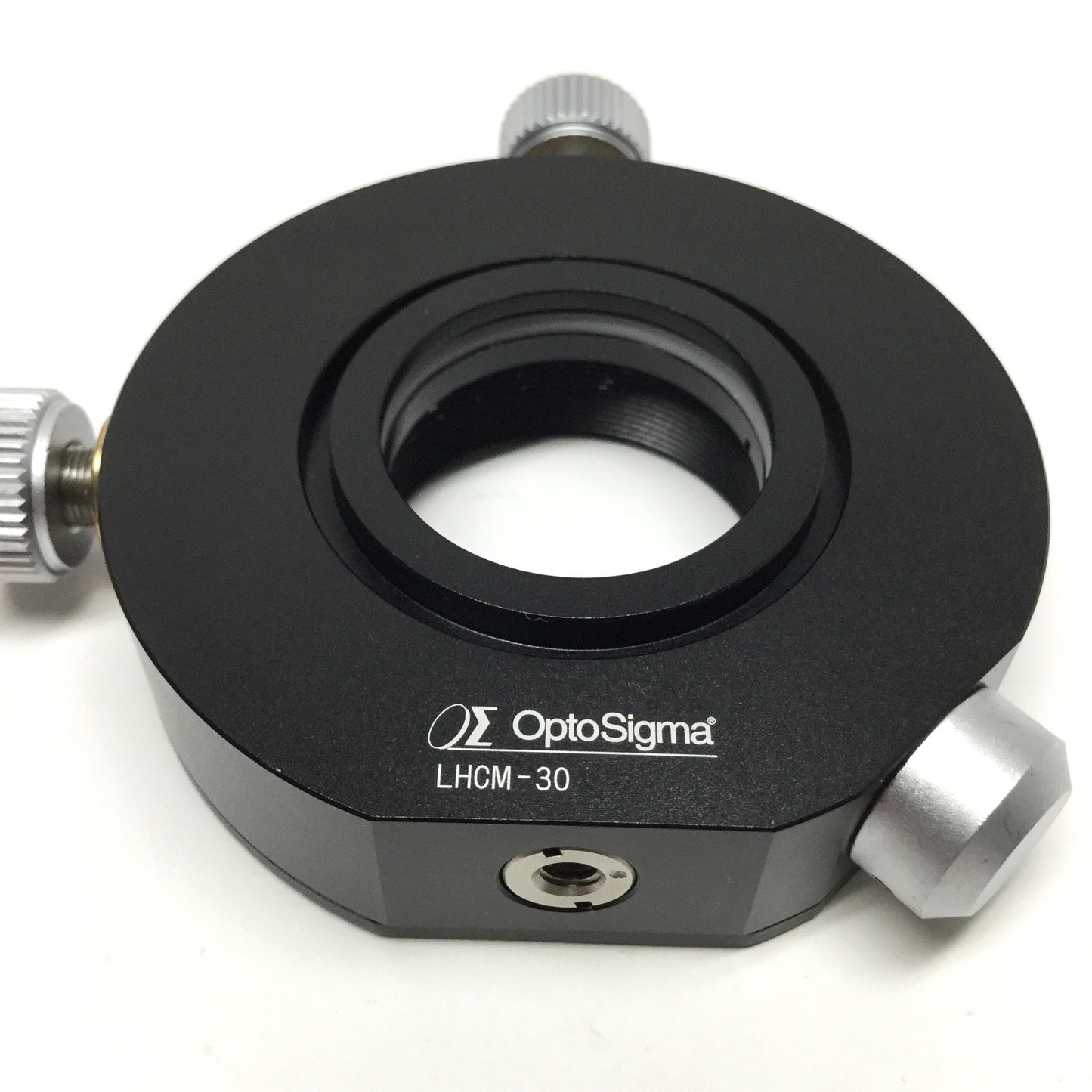 Used OptoSigma LHCM-30 Lens Holder 2-Axis Optical Mount, Ø30mm Optics, 3mm Adjustment