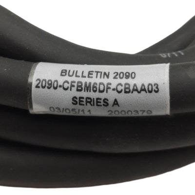 Used Allen Bradley 2090-CFBM6DF-CBAA03 Motor Feedback Cable, 9Ft Long, 28-Pin Round