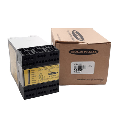 New Banner AT-GM-11KM Dou-Touch Two-Hand Control Module, 115VAC/24VDC, N.C. Aux