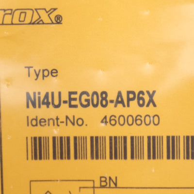 New Turck Ni4U-EG08-AP6X Inductive Proximity Sensor 4mm, 10-30VDC, PNP-NO, M8 Barrel