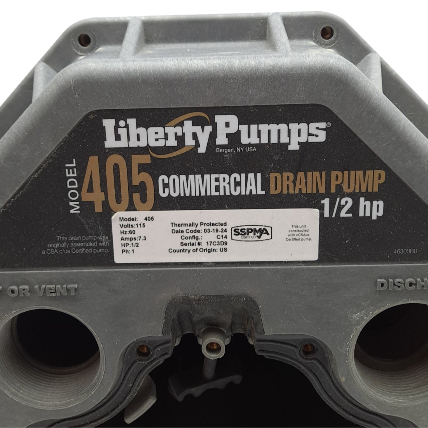 Used Liberty Pumps 405 B59 Commercial Drain Pump Basin, 2" NPT *No Pump/Access Cover*