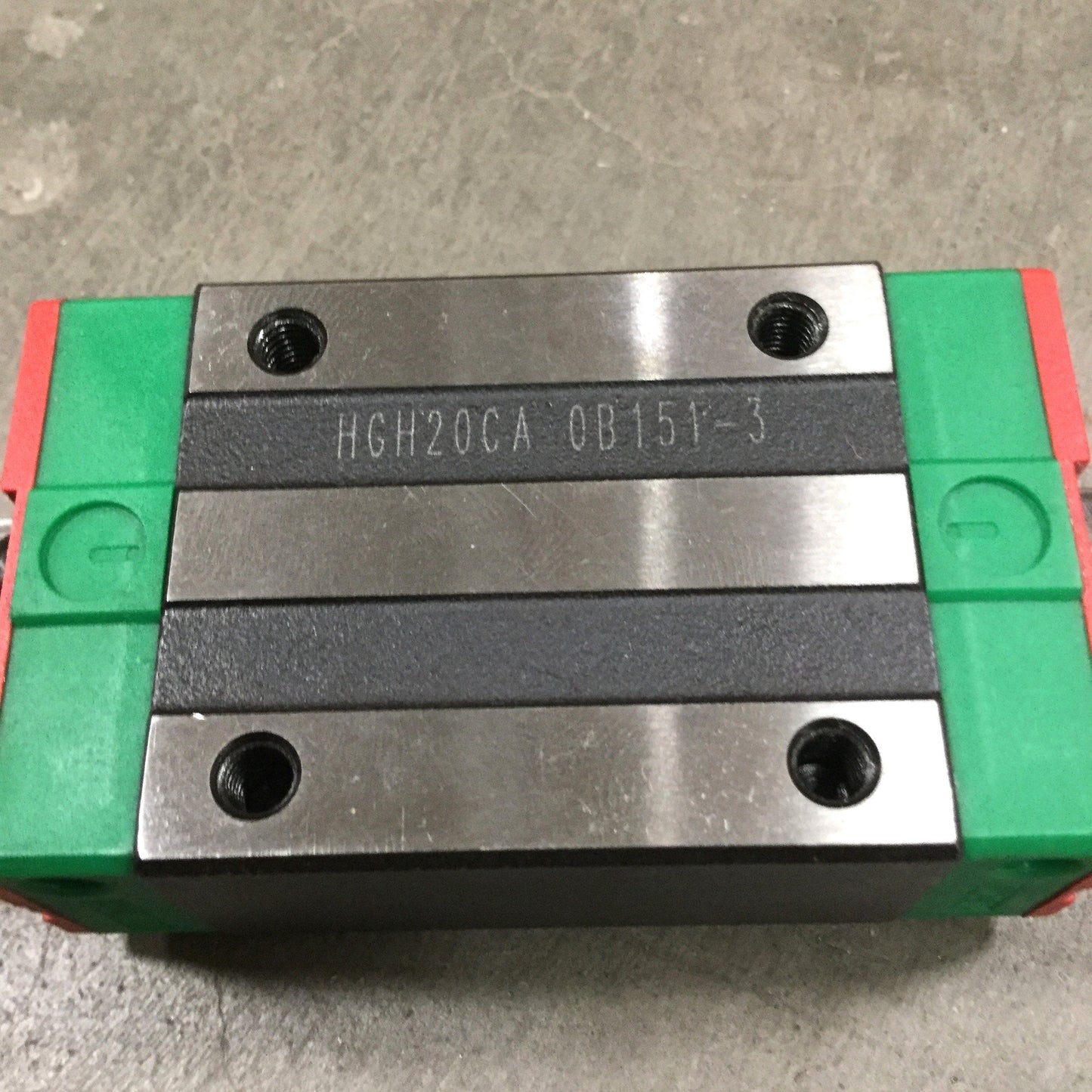 Used Hiwin HGH20CA Ball Bearing Carriage Block Slide on 2285mm Linear Guide Rail