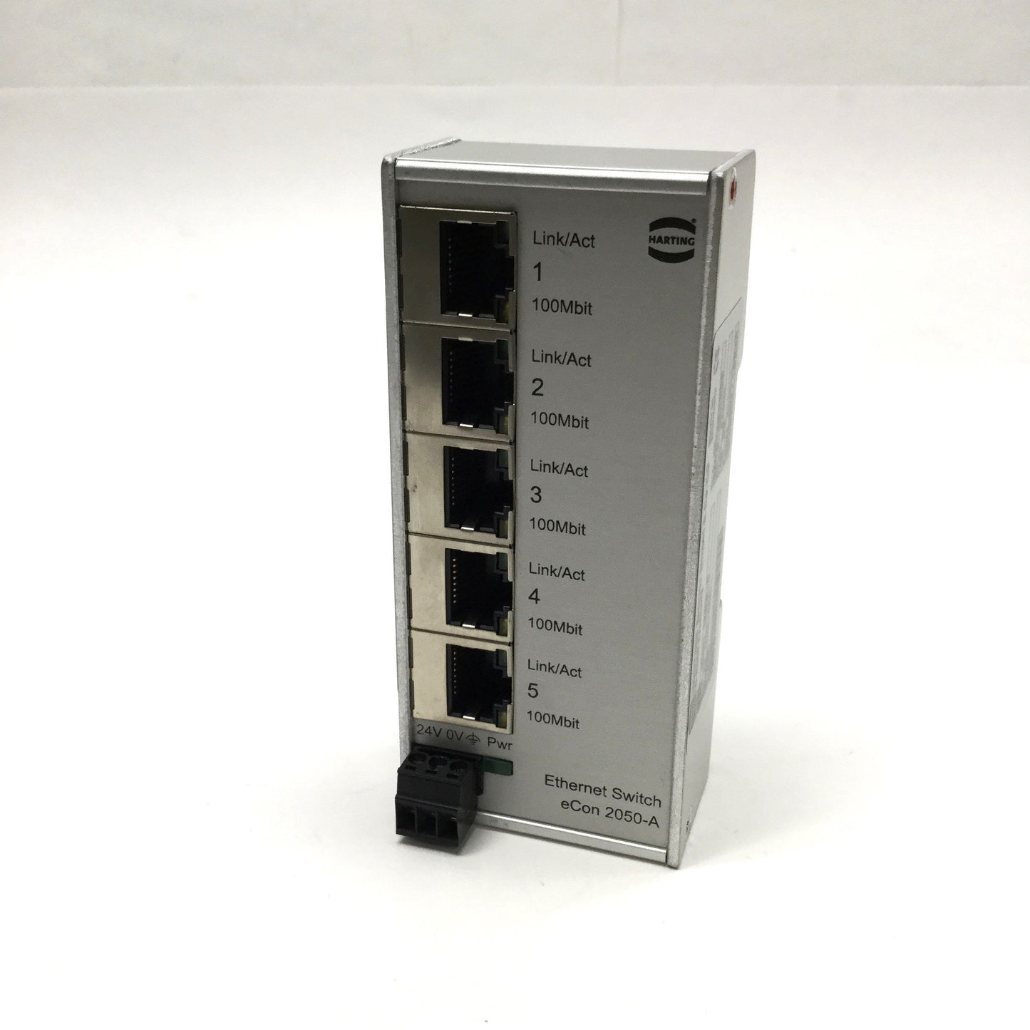 Used Harting ESC eCon 2050-A Unmanaged Ethernet Switch 5-Port RJ45, 24VDC, IP30
