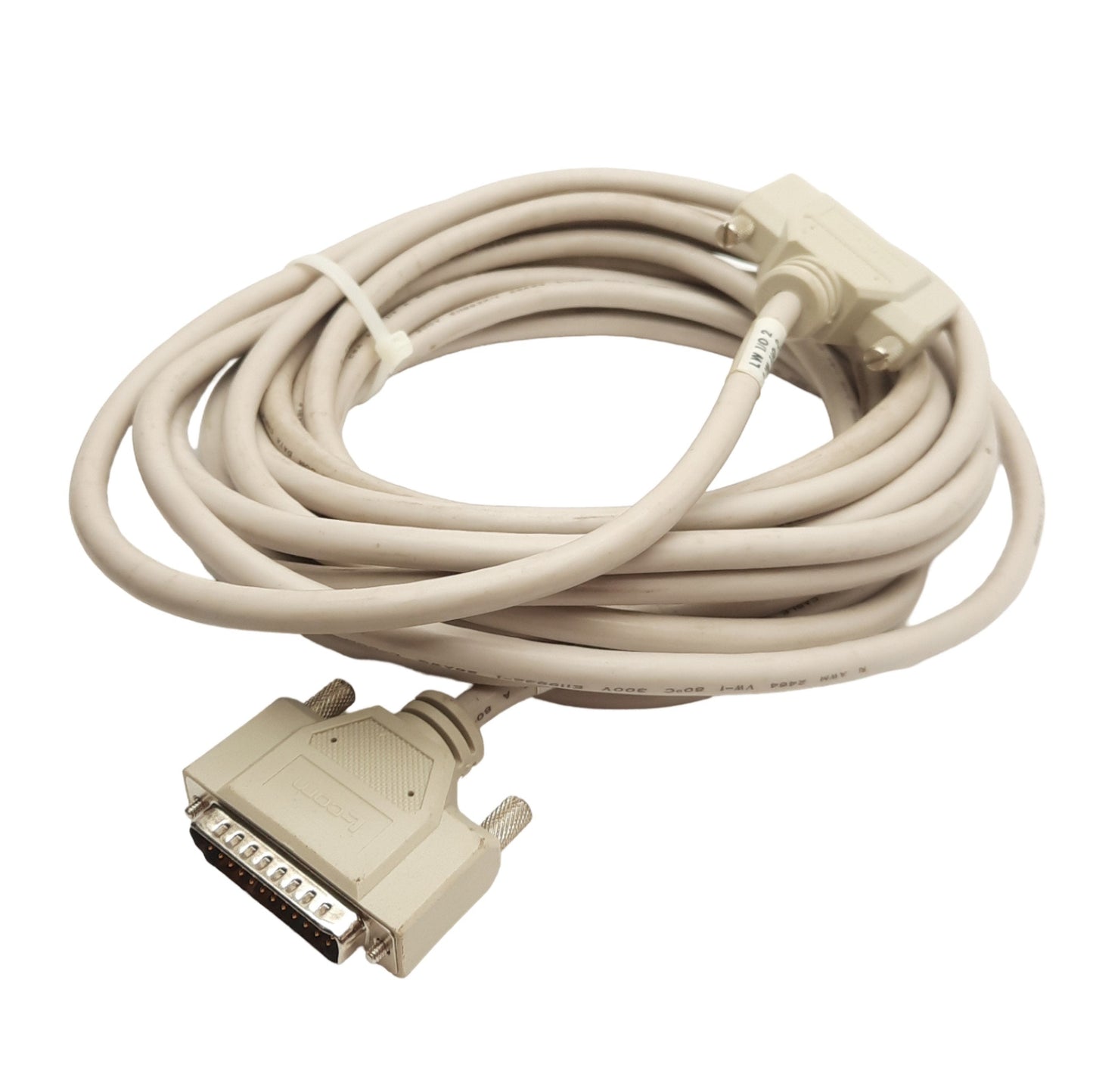 Used L-Com CSMN25MF-25 Molded D-Sub Extension Cable, DB25M to DB25F, 25Ft Length
