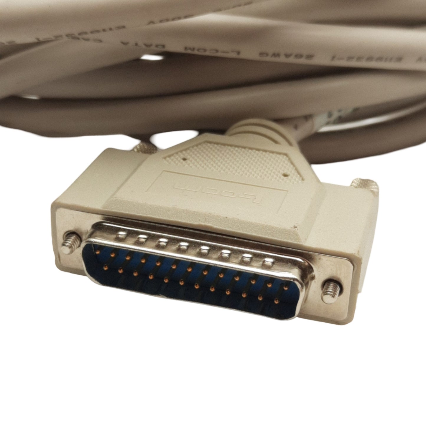 Used L-Com CSMN25MF-25 Molded D-Sub Extension Cable, DB25M to DB25F, 25Ft Length