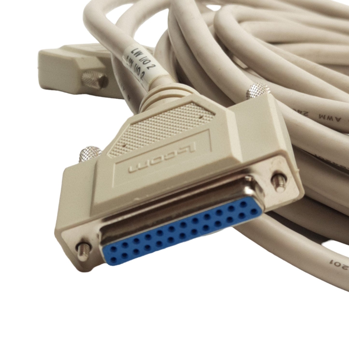 Used L-Com CSMN25MF-25 Molded D-Sub Extension Cable, DB25M to DB25F, 25Ft Length