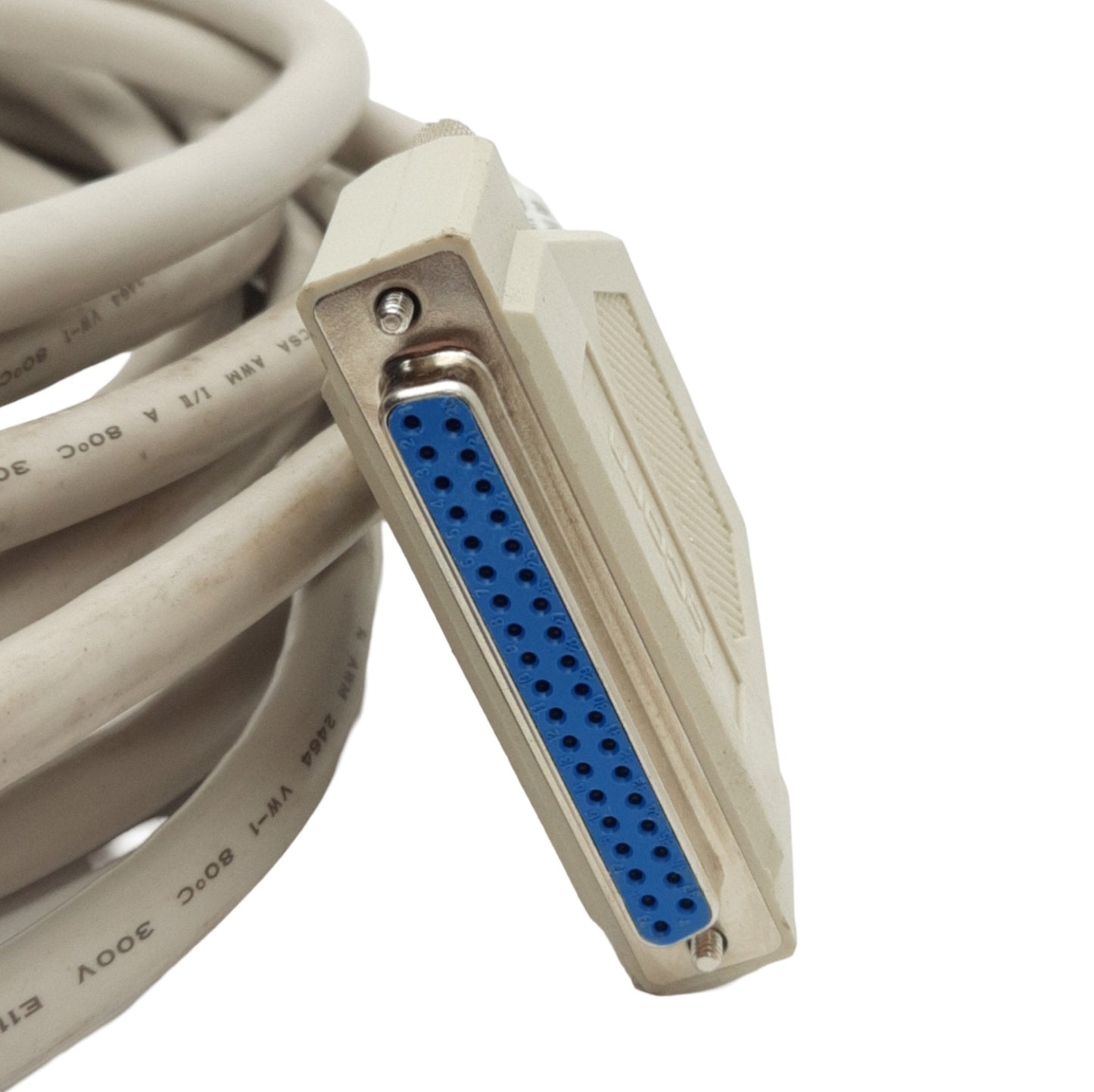 Used L-Com CSMN37MF-25 Molded D-Sub Extension Cable, DB37M to DB37F, 25Ft Length