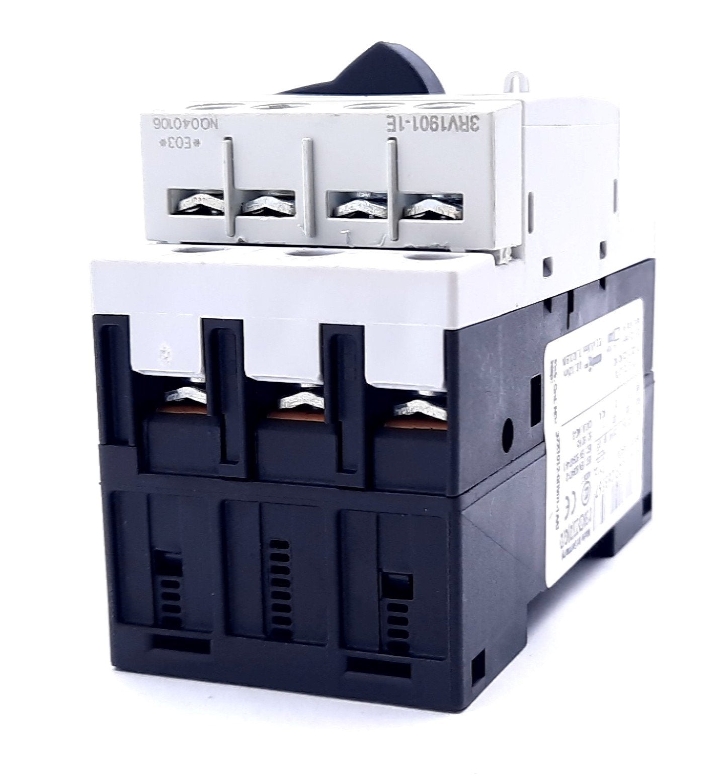 Used Siemens 3RV1011-1EA10 Circuit Breaker, 3-Pole, 2.8-4A, 690VAC DIN Rail Mount