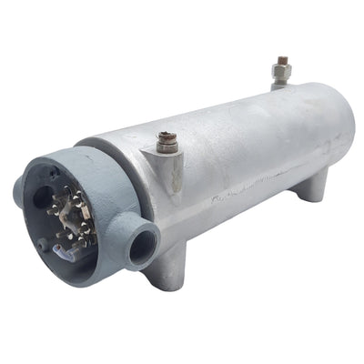 Used CAS BX13J4G300FWJ01 Circulation Heater, 6000W 240VAC 3Ø Delta, J-TC *Cut Pipe*