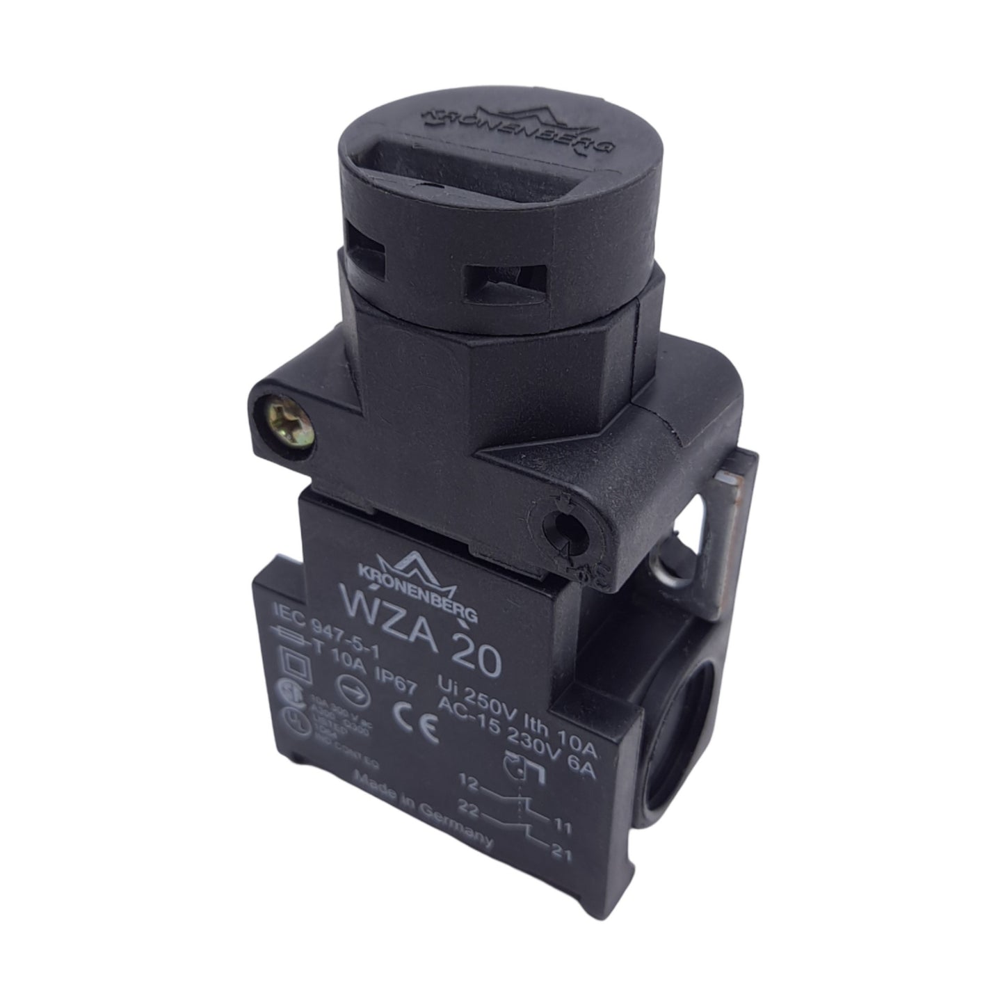 Used Kronenberg WZA20 Safety Interlock Switch, 2 NC Contacts, M20 x 1.5, 250VAC 10A