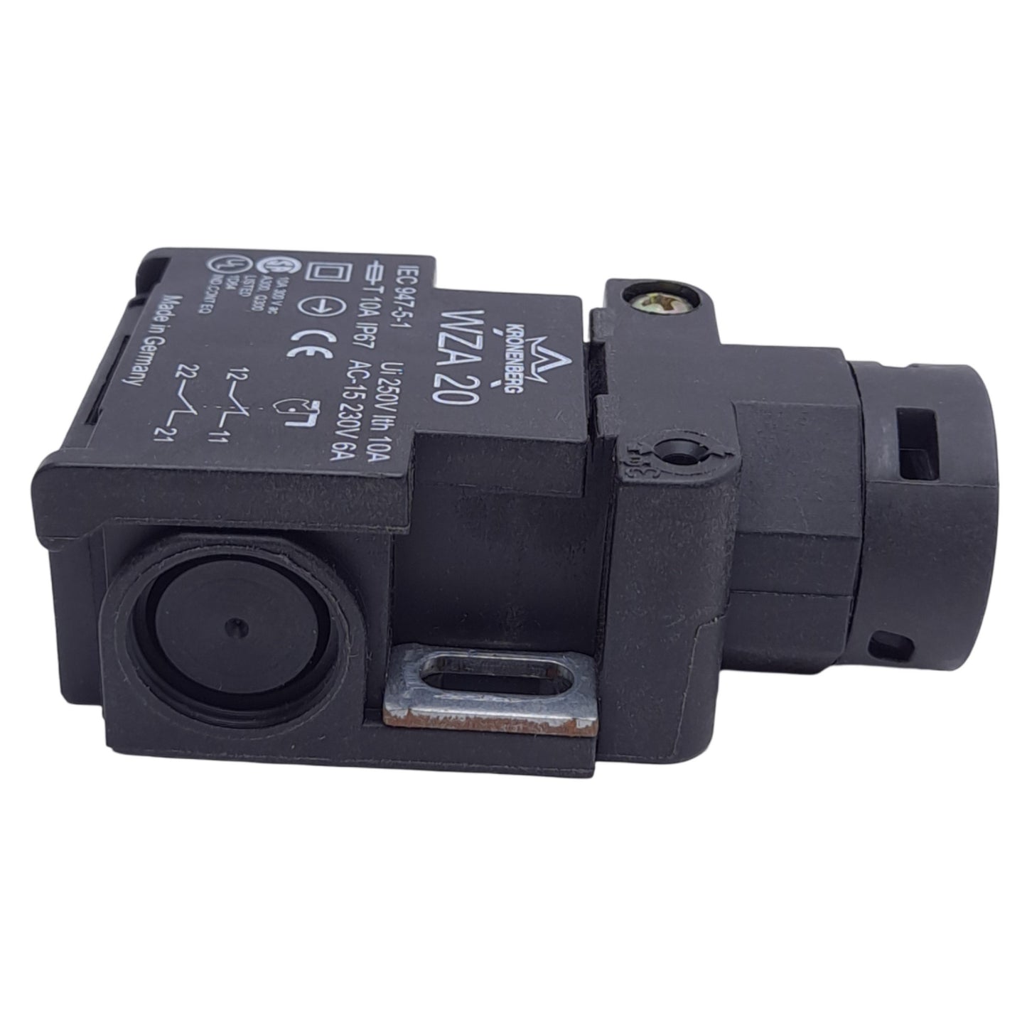 Used Kronenberg WZA20 Safety Interlock Switch, 2 NC Contacts, M20 x 1.5, 250VAC 10A