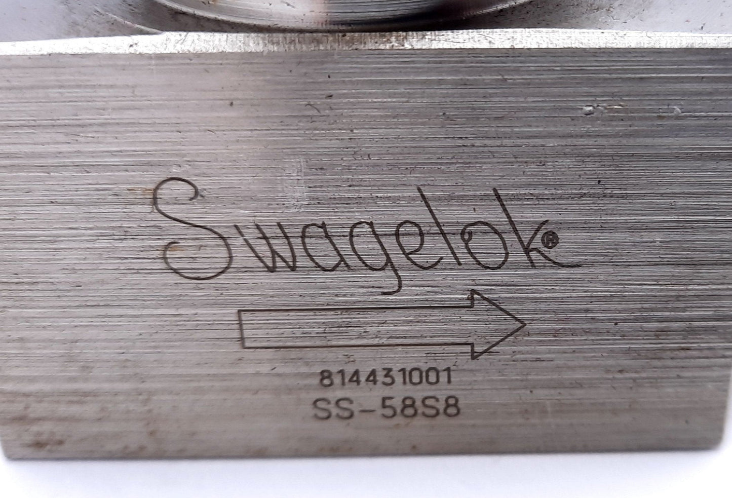 Used Swagelok SS-58S8 Lift Check Valve 316 Stainless Steel 2.2CV 1/2" Tube Fitting
