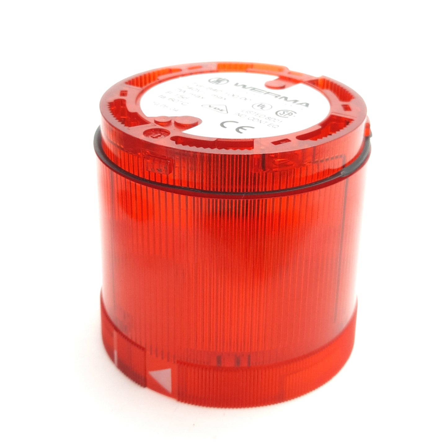 Used Werma 840.100.00 Stacklight Element, Red, 240VAC/DC, ø70mm x 66mm