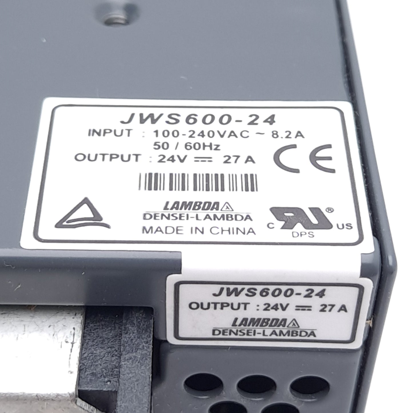 Used TDK-Lambda JWS600-24 Power Supply, 85-265VAC/120-330VDC In, 24VDC 27A 648W Out
