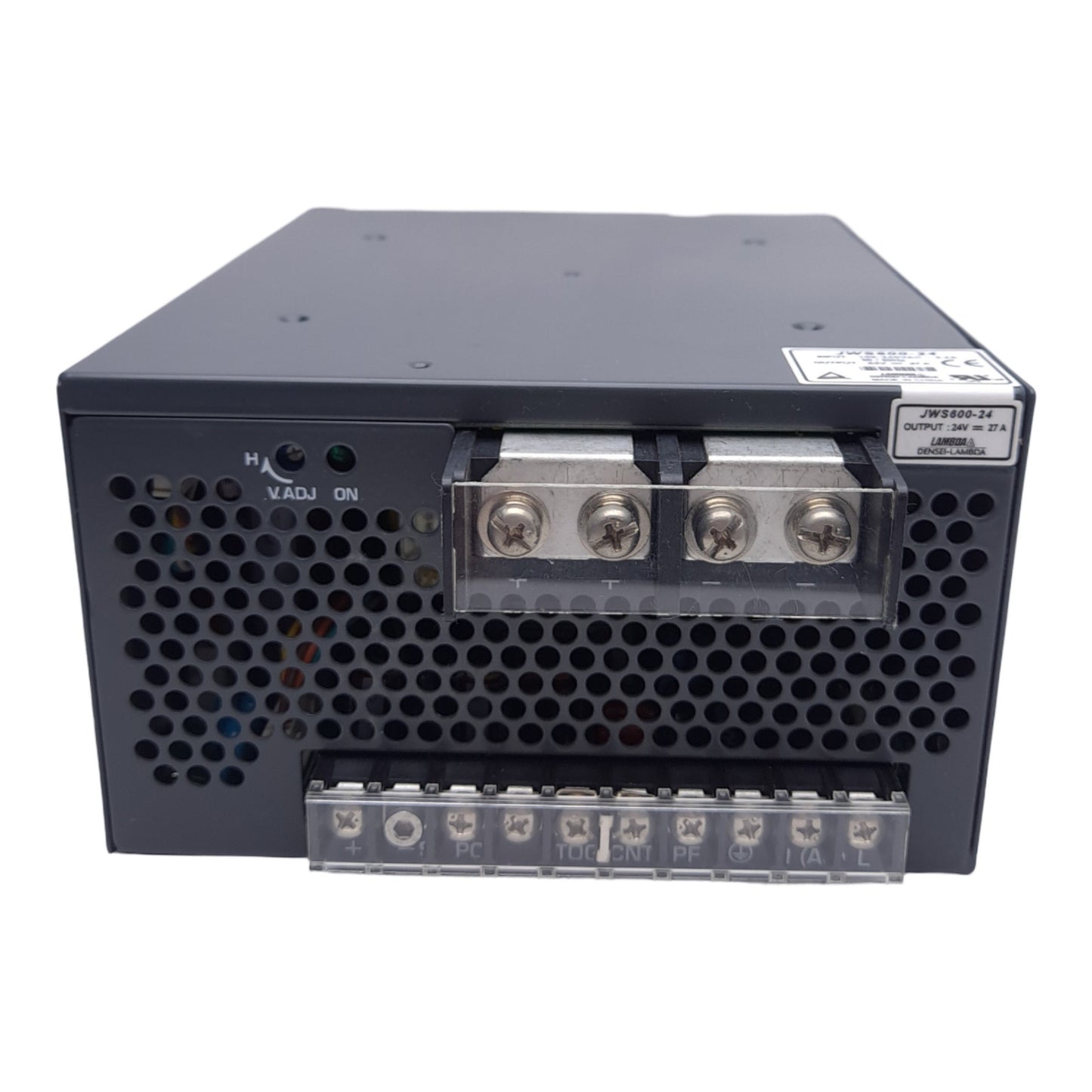 Used TDK-Lambda JWS600-24 Power Supply, 85-265VAC/120-330VDC In, 24VDC 27A 648W Out