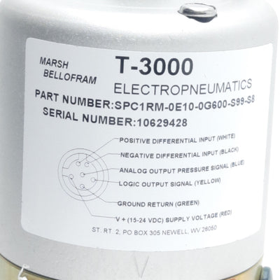 New – Open box Marsh Bellofram SPC1RM-0E10-0G600-S99-S8 Pressure Transducer, 15-24VDC, 0-10V