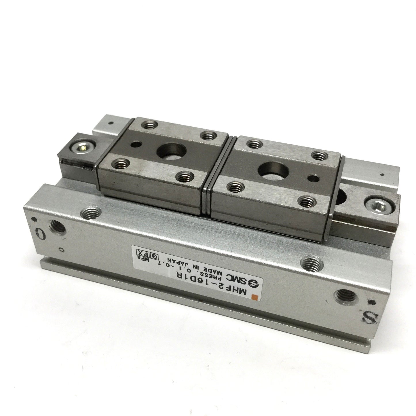 Used SMC MHF2-16D1R Low Profile 2-Finger Air Gripper 0.1-0.7MPa, 32mm Stroke, 90N