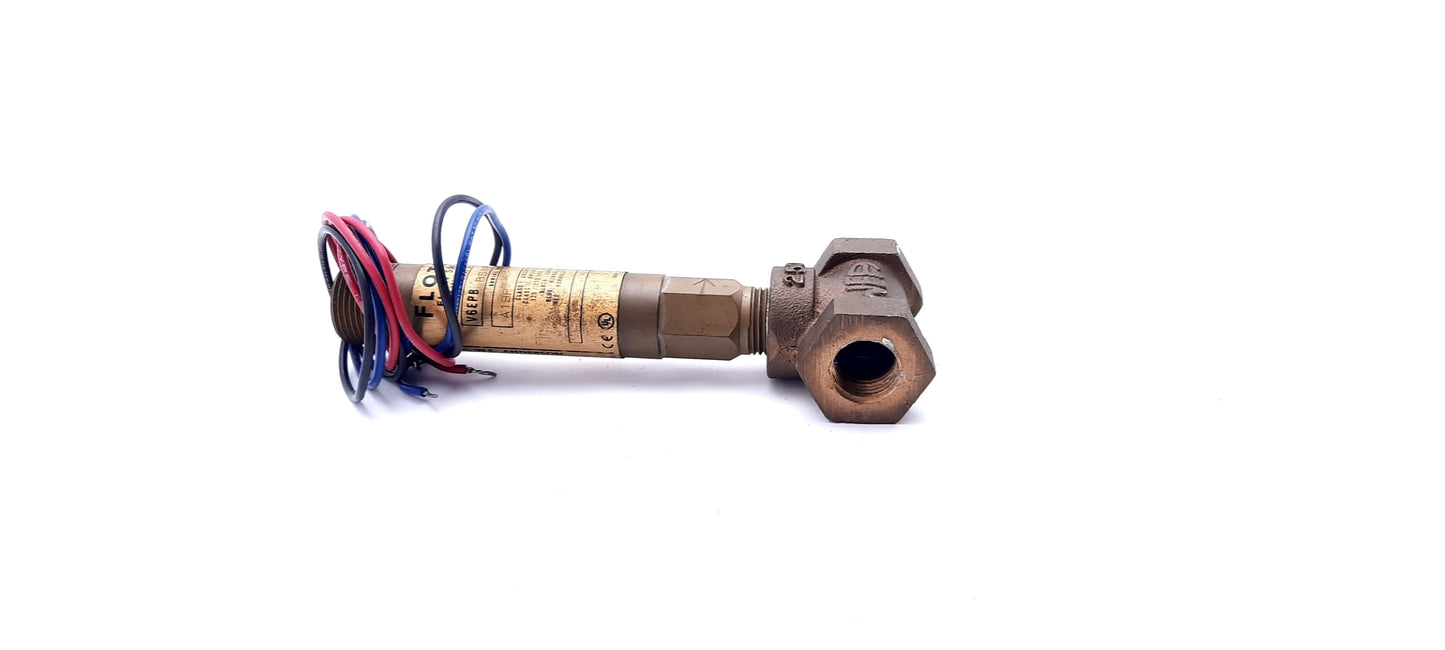 Used Flotect V6EPB-B-S-1-B Flow Switch 1/2" NPT SPDT 125VAC, 250VAC, 30VDC 5A