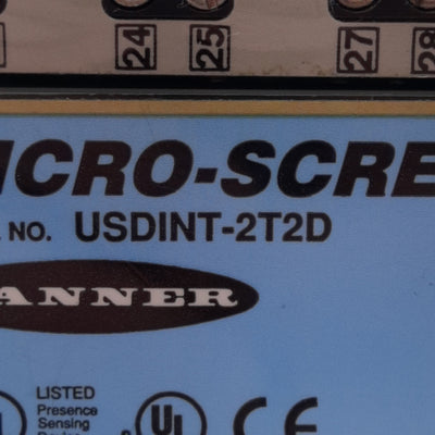 Used Banner USDINT-2T2D Micro-Screen Safety Light Curtain Controller, 24VDC 1.5A