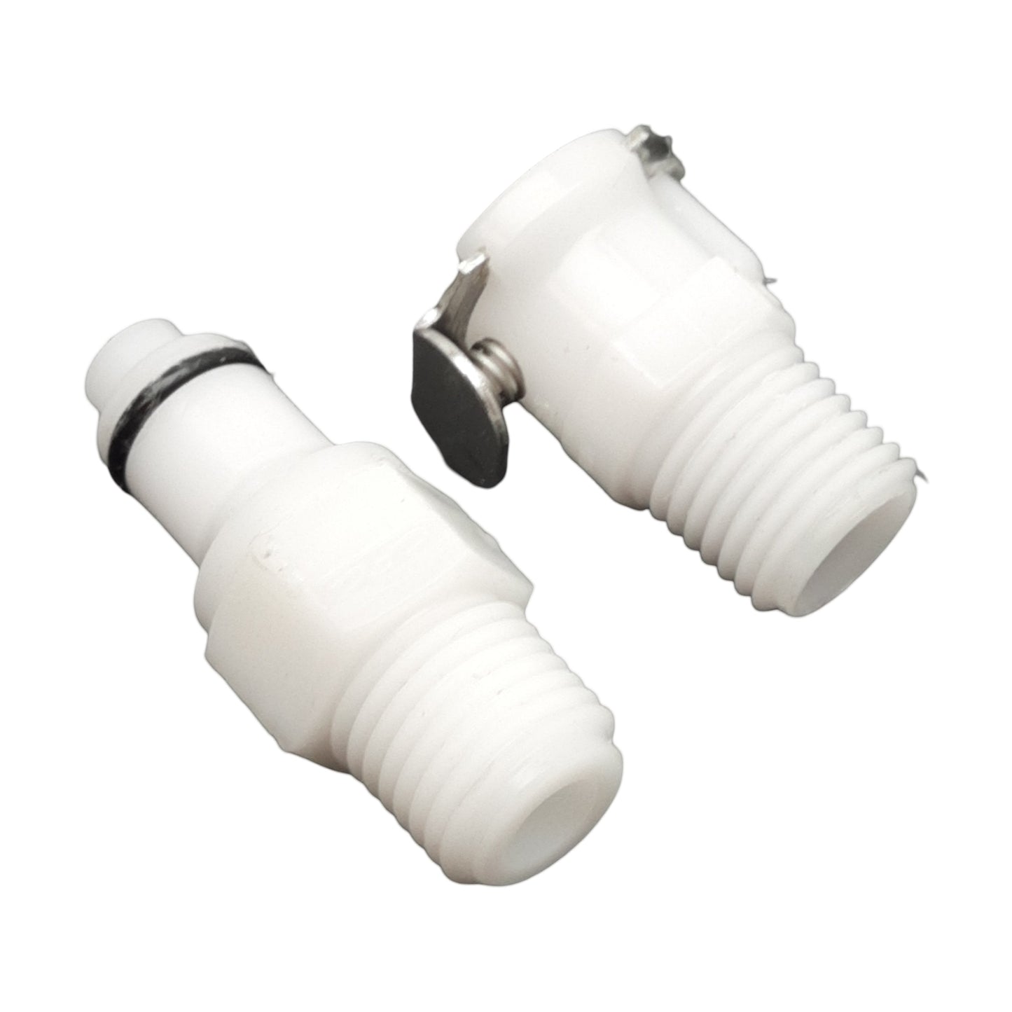 Used Lot of 3 CPC PMC1004 & PMC2404 Quick Disconnect Coupling Assembly, 1/4in NPT