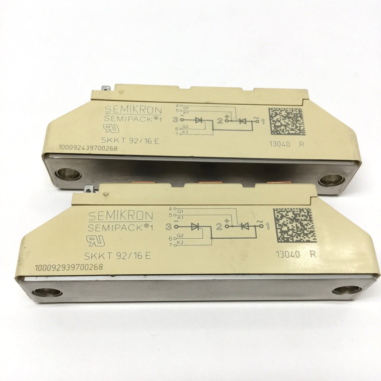 Used Lot of 2 Semikron SKKT 92/16E SEMIPACK 1 Thyristor Diode Modules 1600V 95A