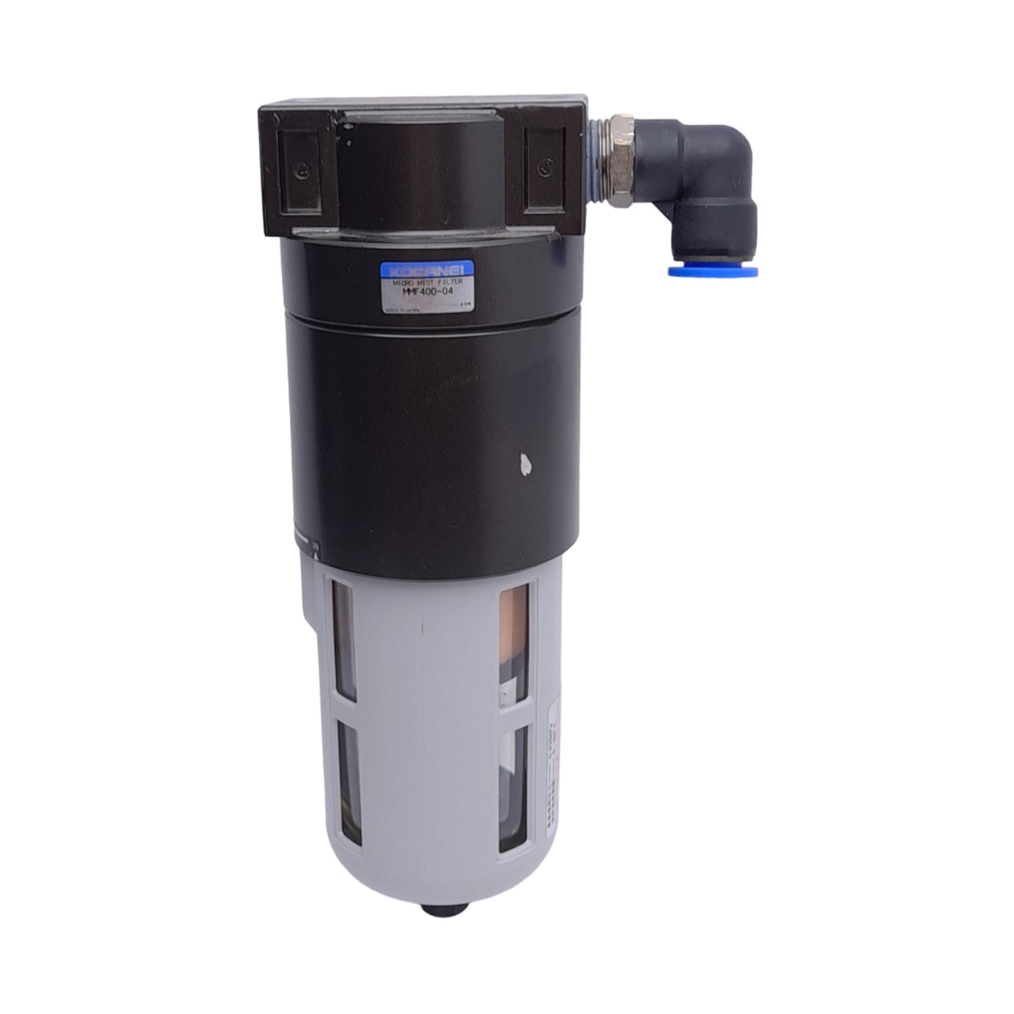Used Koganei MMF400-04 Micro Mist Filter, Rc 1/2", 135psi Max, 0.01µm Filtration