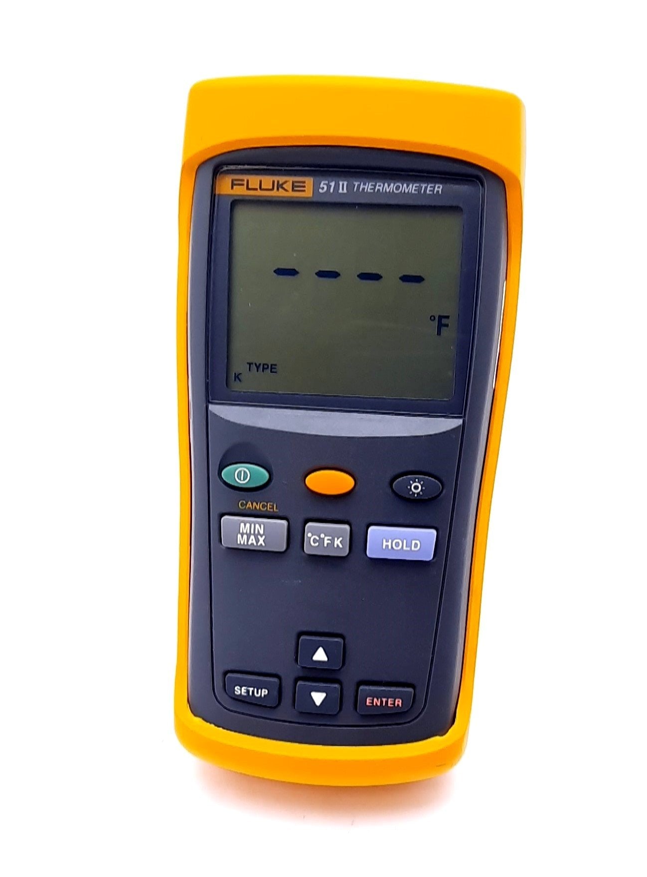 Used Fluke 51 II Handheld Portable Digital Probe Thermometer, K/J/T/E Thermocouple