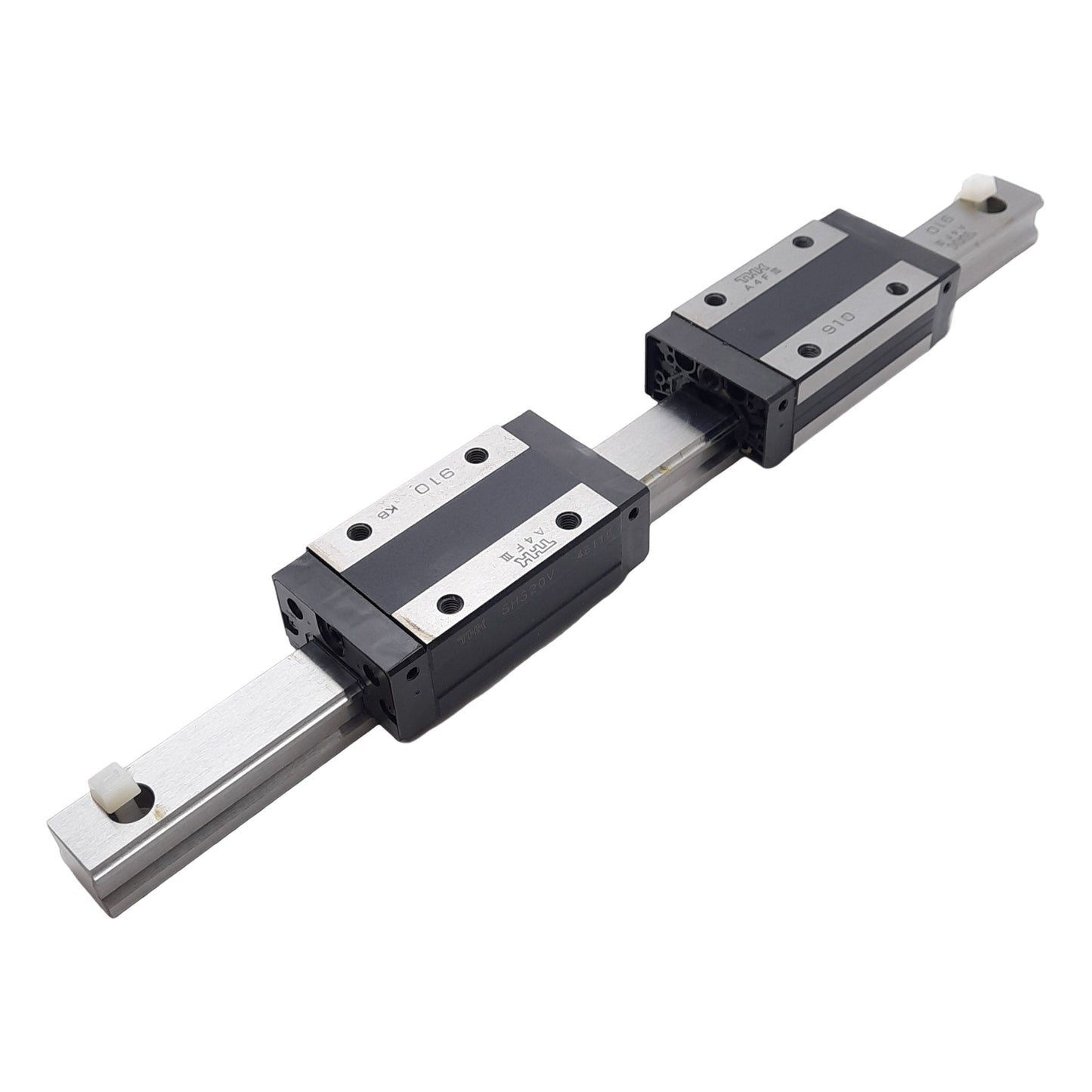 Used THK SHS20V2+330L Linear Guide Assembly, 330mm Rail, 79mm x 44mm Carriages