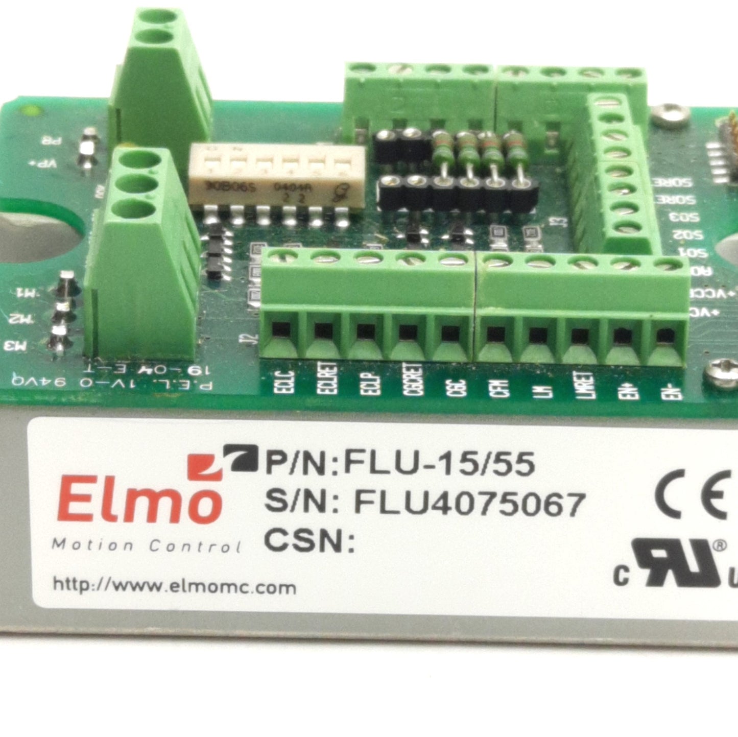 Used Elmo Motion Control FLU-15/55 Servo Amp., 10-56VDC Supply, 15/30Amps, DC Output