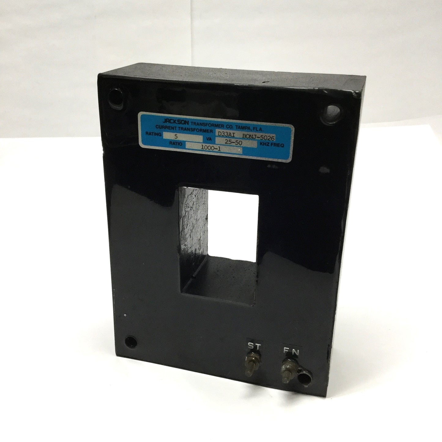 Used Jackson D33AI Current Transformer 1000:1 Ratio, 5VA, 25-50kHz, 2" x 3" Window