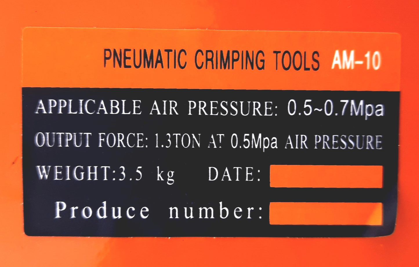 Used iCrimp AM-10 Pneumatic Crimping Tools 0.5-0.7MPa, 13.5KN/1.3T