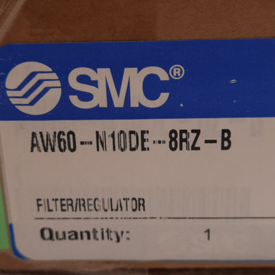 New SMC AW60-N10DE-8RZ-B Filter Regulator, 5µm Filtration, 7-125PSI Set, 1in NPT