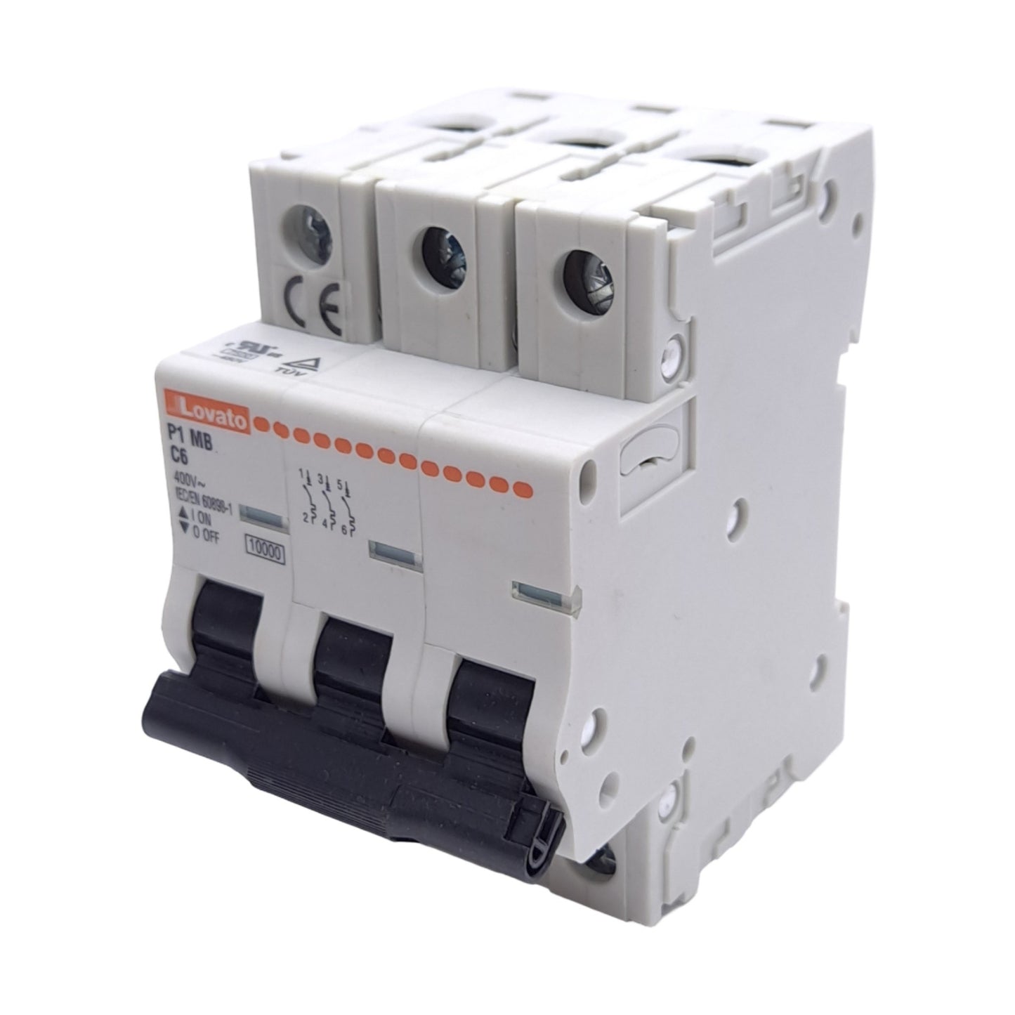 New – Open box Lovato P1MB3PC06 Miniature Circuit Breaker, 3-Pole, 6A, 230/400VAC, DIN Rail