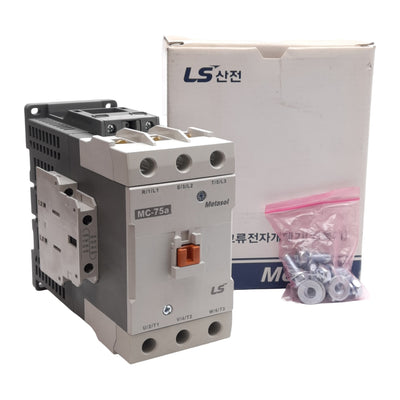 New LS Electric MC-75a Contactor, 3PST-NO, 75A 600VAC, 60HP, 2NO/2NC Aux, 24VDC Coil