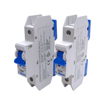 New – Open box Lot of 2 Altech Corp 1DU6L Circuit Breakers, 1-Pole, 6A, 277VAC, DIN Rail