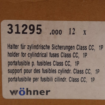 New Lot of 12 Wohner 31295 Ambus EasySwitch Class CC Fuse Holder 600VAC 30A DIN Rail