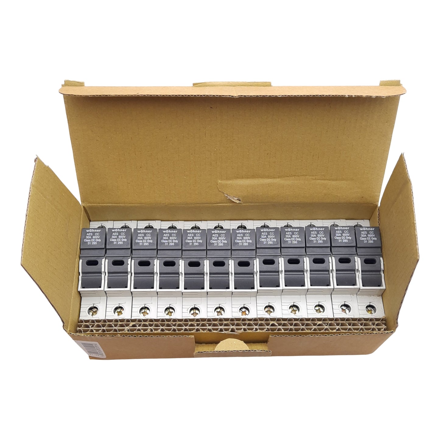 New Lot of 12 Wohner 31295 Ambus EasySwitch Class CC Fuse Holder 600VAC 30A DIN Rail