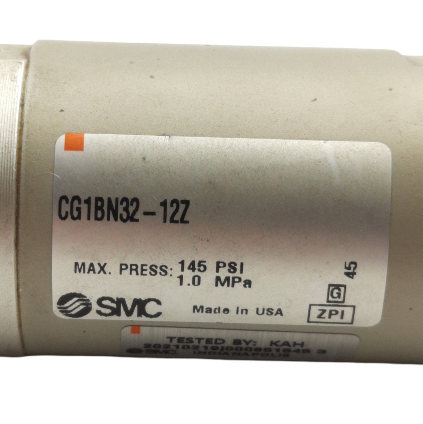 Used SMC CG1BN32-12Z Pneumatic Cylinder Bore: 32mm, Stroke: 12mm, Rc 1/8 Ports