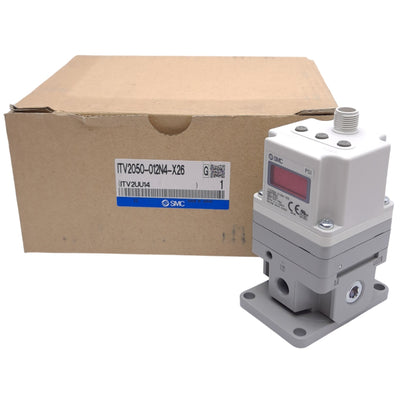 New SMC ITV2050-012N4-X26 Electro-Pneumatic Regulator, Rc 1/4", 0.7~130psi, 24VDC