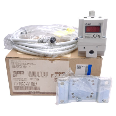 New SMC ITV1030-311BL4 Electro-Pneumatic Regulator, 0.005~0.5MPa, Rc 1/8", 24VDC