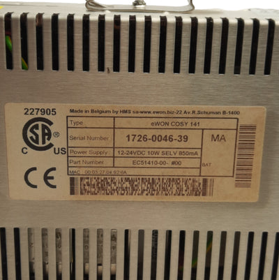 New Ewon Cosy EC51410-00 Industrial VPN Router, 12-24VDC, Serial RS232, 422/485