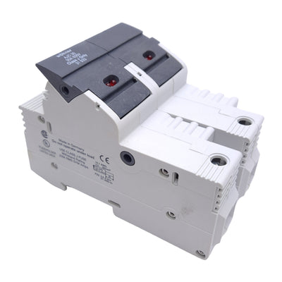 New – Open box Wohner 31933 Fuse Holder, Class J, 2-Pole, 30A, 110-600VAC/DC, DIN Rail