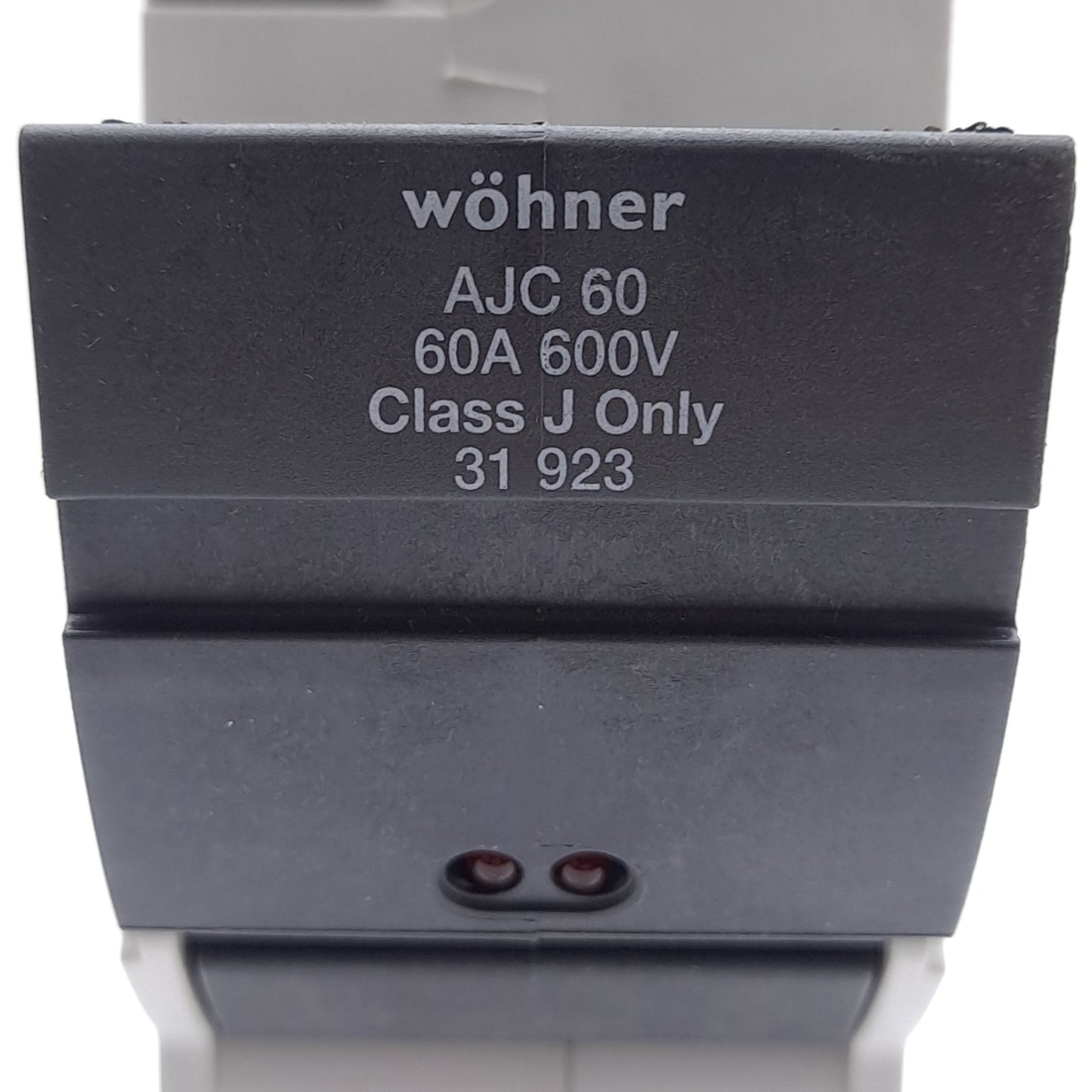 New – Open box Wohner 31923 Fuse Holder, Class J, 1-Pole, 60A, 110-600VAC/DC, DIN Rail