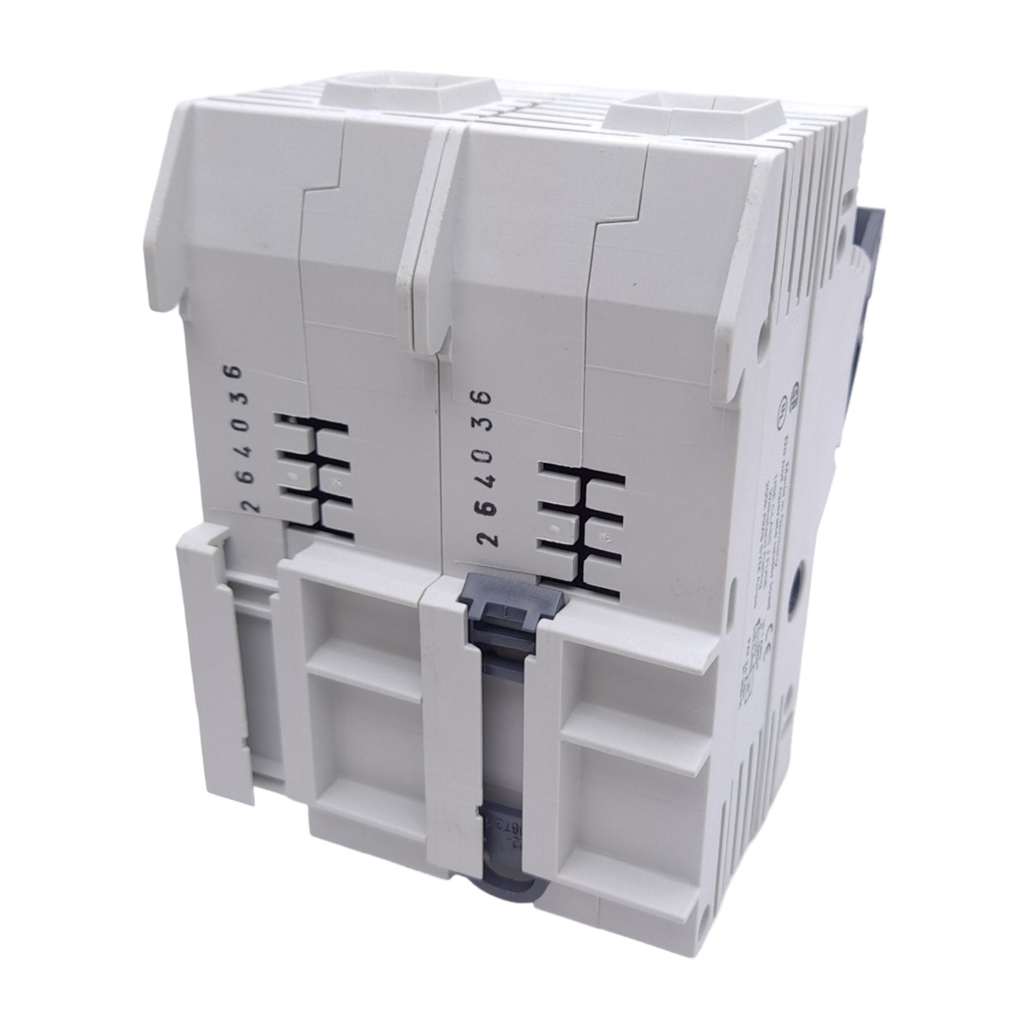 New – Open box Wohner 31921 Fuse Holder, Class J, 2-Pole, 60A, 600VAC/DC, DIN Rail, 14-1/0 AWG