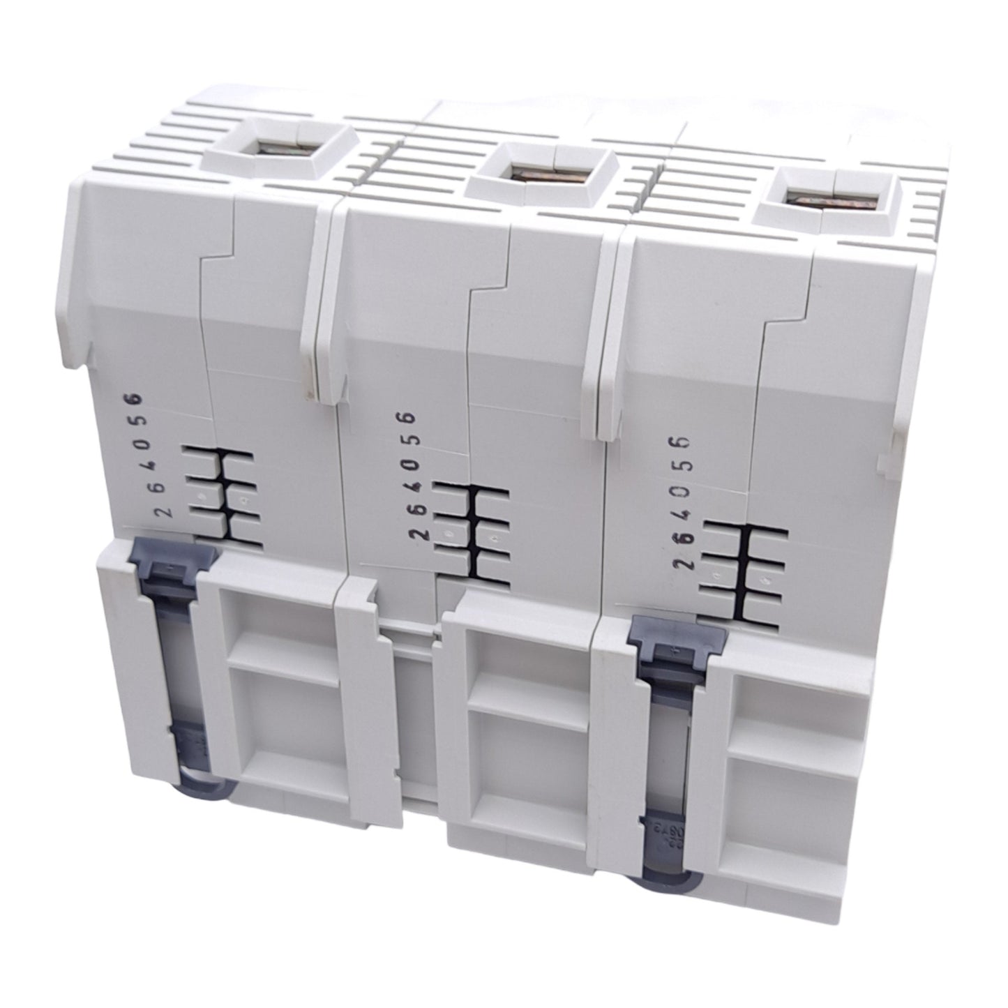 New – Open box Wohner 31922 Fuse Holder, Class J, 3-Pole, 60A, 600VAC/DC, DIN Rail, 14-1/0 AWG