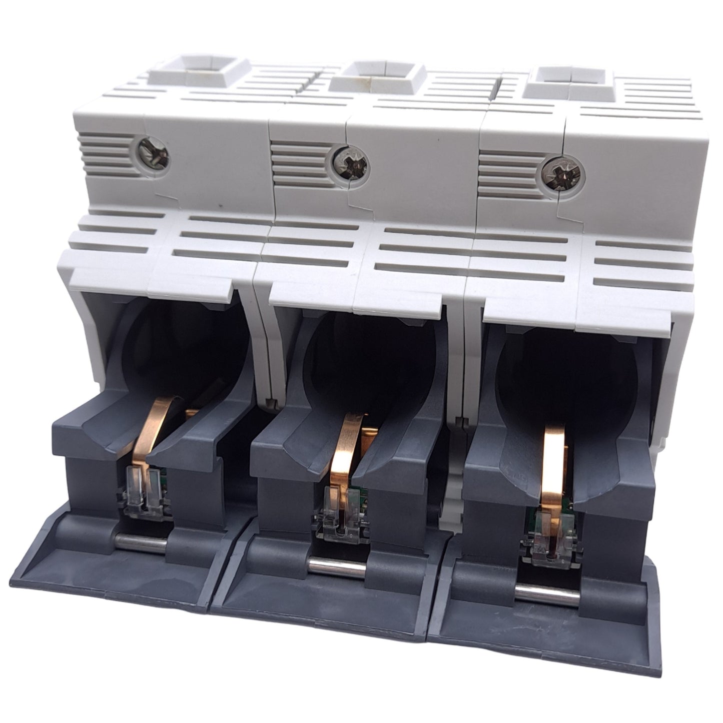 New – Open box Wohner 31925 Fuse Holder, Class J, 3-Pole, 60A, 110-600VAC/DC, DIN Rail