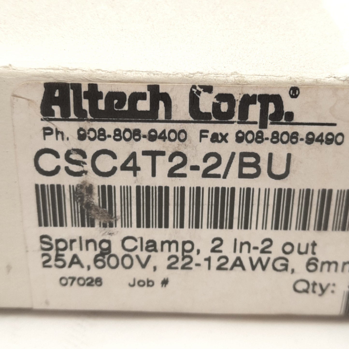 New Lot of 25 Altech Corp CSC4T2-2 Terminal Blocks, 1-Level, 4-Contacts, 600V 25A