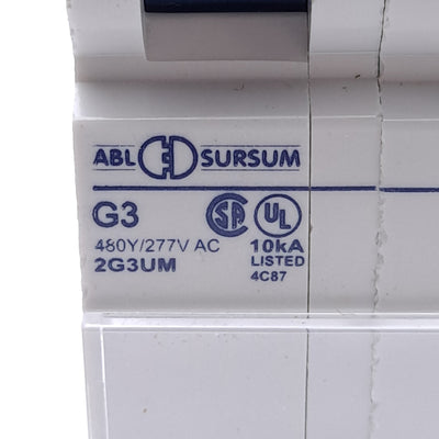 New – Open box Altech ABL Sursum 2G3UM Circuit Breaker, 2-Pole, 3A, 480Y/277VAC, DIN Rail
