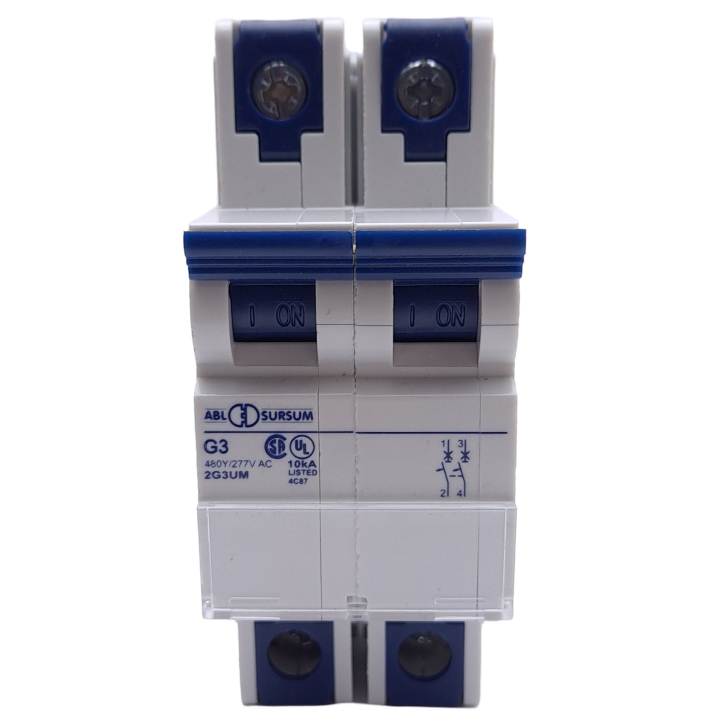 New – Open box Altech ABL Sursum 2G3UM Circuit Breaker, 2-Pole, 3A, 480Y/277VAC, DIN Rail